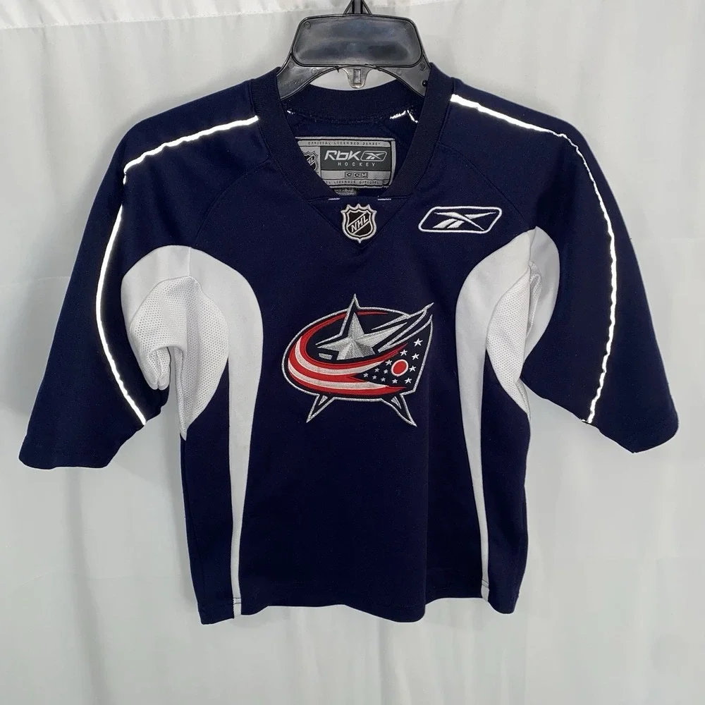 Reebok Columbus Blue Jackets NHL Hockey Jersey Youth Kids size Small (8)